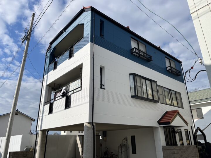 高松市　H様邸劣化瓦交後手塗りで元通り！外壁フッ素仕上げ！